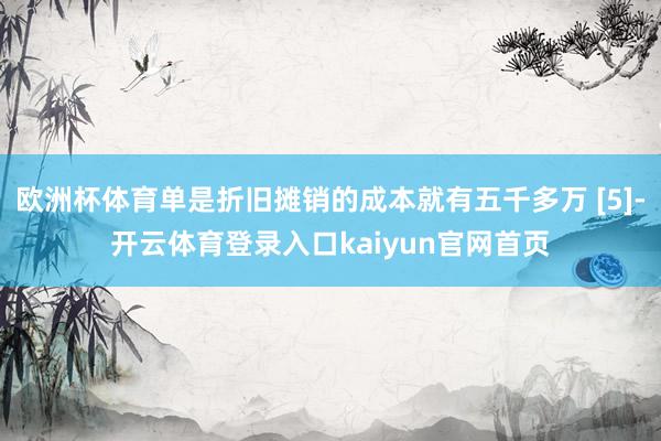 欧洲杯体育单是折旧摊销的成本就有五千多万 [5]-开云体育登录入口kaiyun官网首页