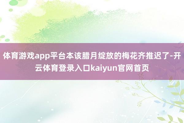 体育游戏app平台本该腊月绽放的梅花齐推迟了-开云体育登录入口kaiyun官网首页