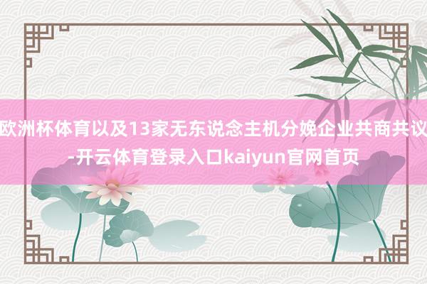 欧洲杯体育以及13家无东说念主机分娩企业共商共议-开云体育登录入口kaiyun官网首页