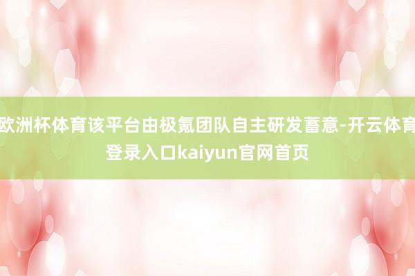 欧洲杯体育该平台由极氪团队自主研发蓄意-开云体育登录入口kaiyun官网首页