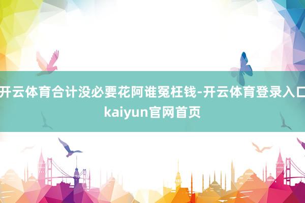 开云体育合计没必要花阿谁冤枉钱-开云体育登录入口kaiyun官网首页