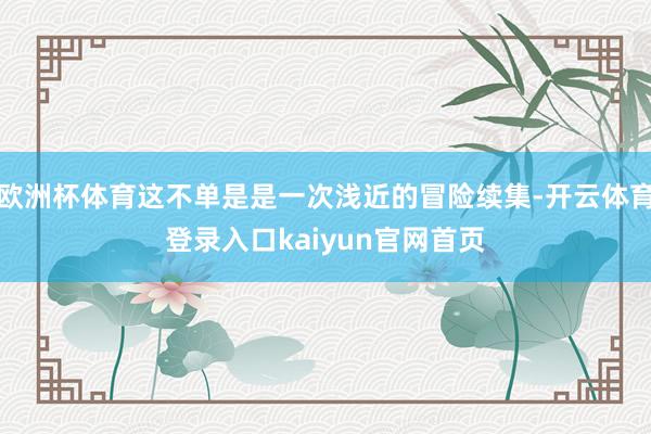 欧洲杯体育这不单是是一次浅近的冒险续集-开云体育登录入口kaiyun官网首页