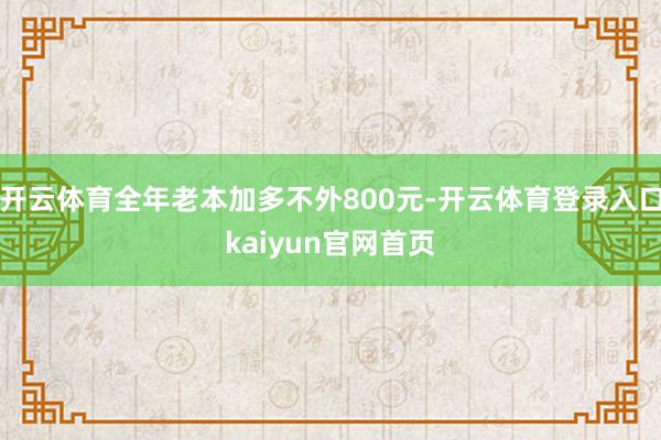 开云体育全年老本加多不外800元-开云体育登录入口kaiyun官网首页