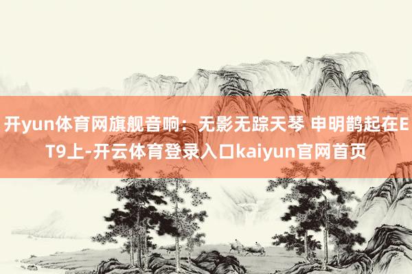 开yun体育网旗舰音响：无影无踪天琴 申明鹊起在ET9上-开云体育登录入口kaiyun官网首页