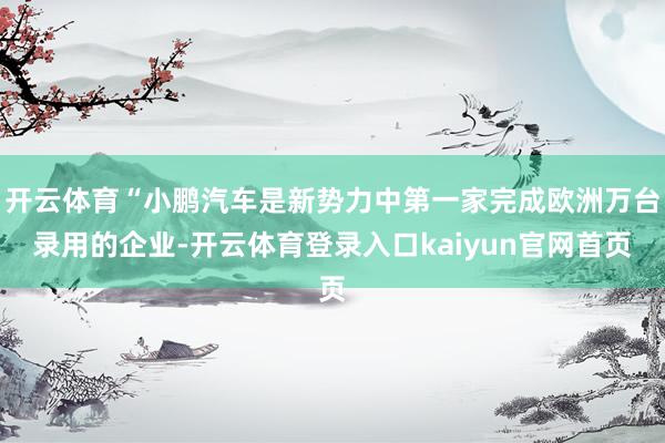 开云体育“小鹏汽车是新势力中第一家完成欧洲万台录用的企业-开云体育登录入口kaiyun官网首页