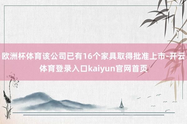 欧洲杯体育该公司已有16个家具取得批准上市-开云体育登录入口kaiyun官网首页